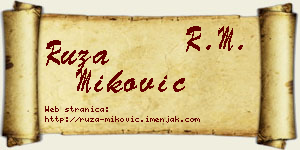Ruža Miković vizit kartica